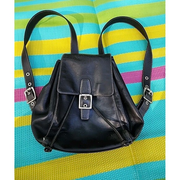 COACH Vintage Legacy Backpack 9569 Black Glove Leather Shoulder Mini Back Pack - Picture 1 of 13